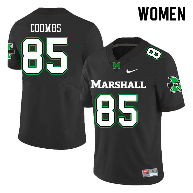 Women #85 Caleb Coombs Marshall Thundering Herd College Football Jerseys Sale-Black - Click Image to Close